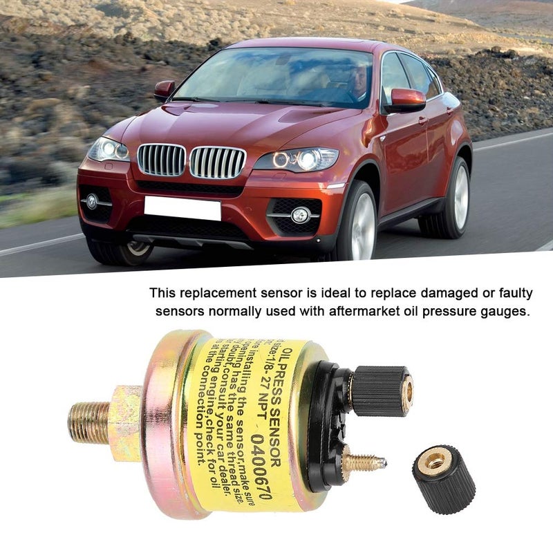Dweekiy Oil Pressure Sensor, Universal 1/8 NPT Car Replacement Engine Oil Pressure Sensor for Aftermarket Gauge - Image 2